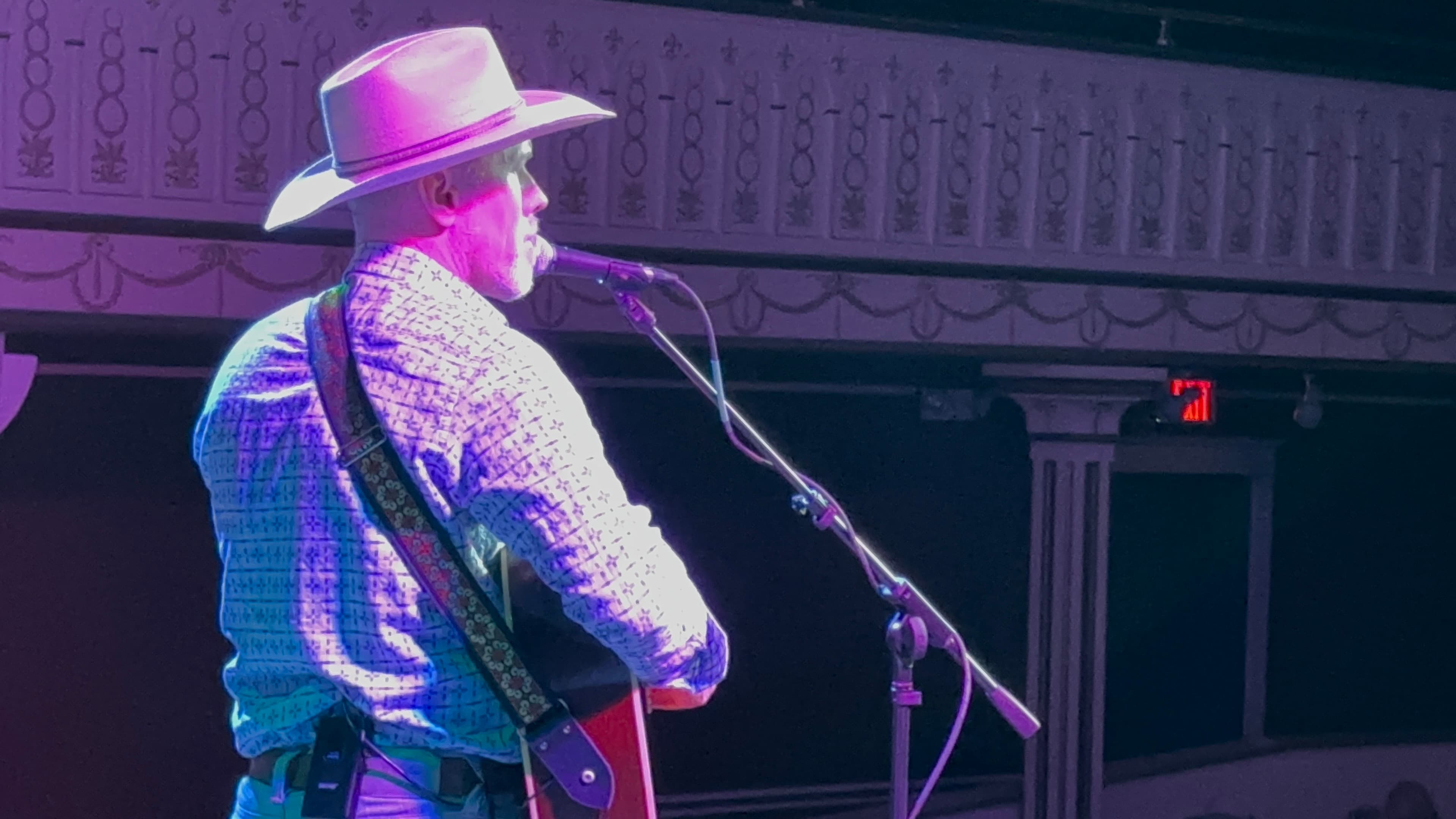 Songwriter performing at The Matthews Opera House during the 2024 Invitational