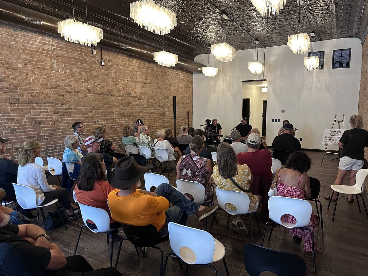Audience enjoying a songwriter performance at a downtown Spearfish venue